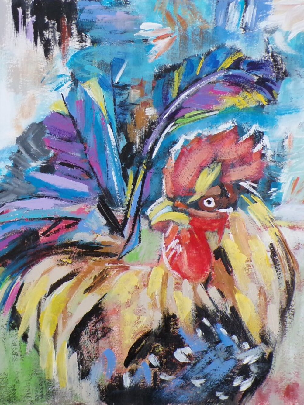 Rooster Painting ​Original Wall Art